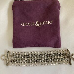 Grace & Heart Sterling Silver Chain Bracelet